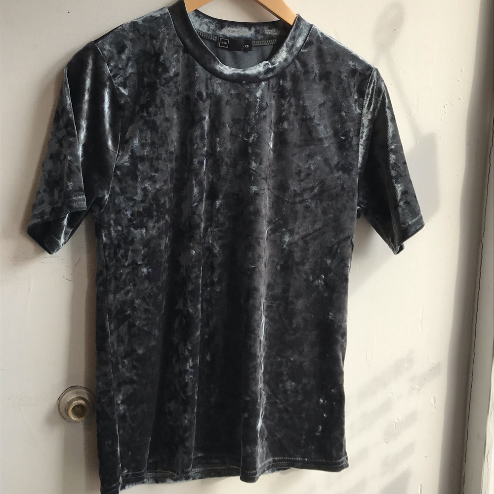 Short sleeve crushed velvet Tee